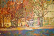 Продаётся картина художника Пурыгина «Городской пейзаж» 1969 год.